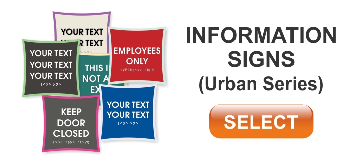 urban series ADA information signs